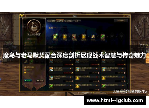 魔鸟与老马默契配合深度剖析展现战术智慧与传奇魅力 魔鸟与老马默契配合深度剖析展现战术智慧与传奇魅力